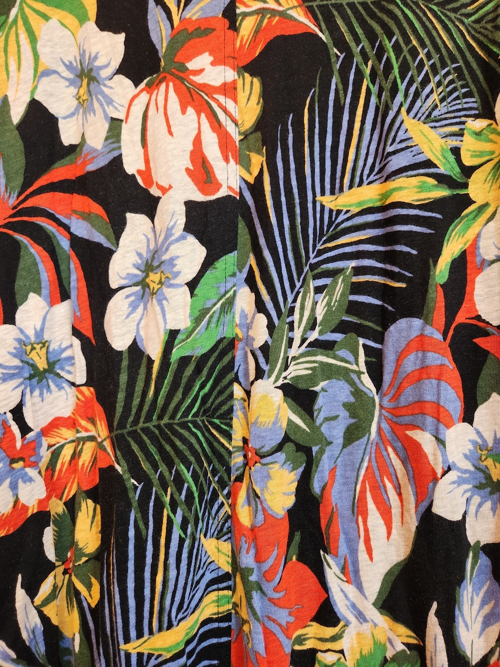 C&C California Tropical Floral Linen Blend V-Neck Dress Cap Sleeve Size M Resort - Picture 8 of 14